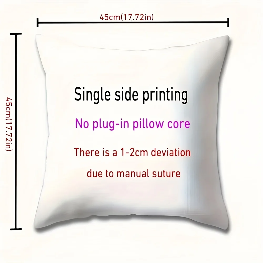 2D Flat - 4pcs, 2D Printed Pillow Covers with a Gothic Style, Featuring a Pink Background And Dark Elements Like Black Cats