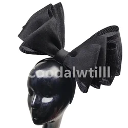 Black Bow Hair Fascinator Hat Headband For Women Church Party Headwear Wedding Ladies Hair Accessories Party Race Bow Hairband