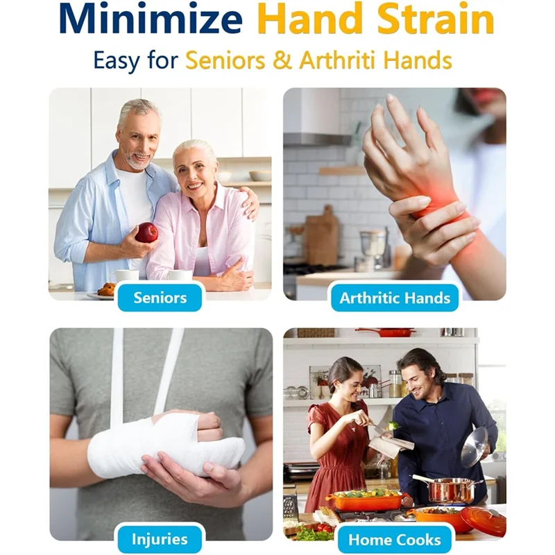 B58B- فتاحة علب أوتوماتيكية تعمل بالبطارية، بدون استخدام اليدين، لمسة واحدة، فتاحة علب كهربائية سهلة التنظيف لكبار السن لالتهاب المفاصل