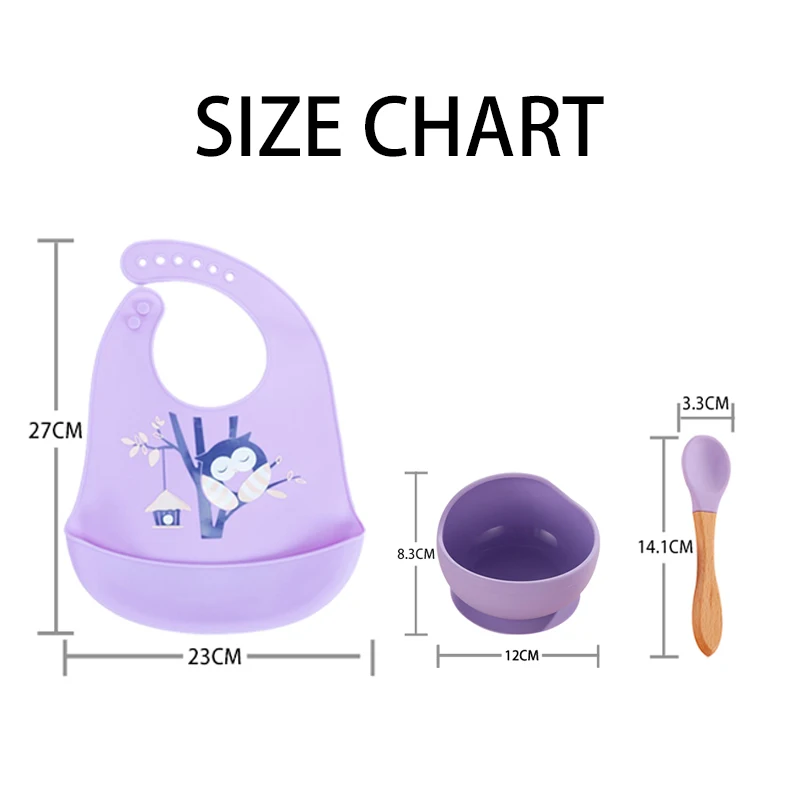 1/2/3 PCS Baby Soft Silicone Sucker Bowl Plate Cup Bibs Spoon Fork Sets Non-slip Tableware Children's Feeding Dishes BPA Free