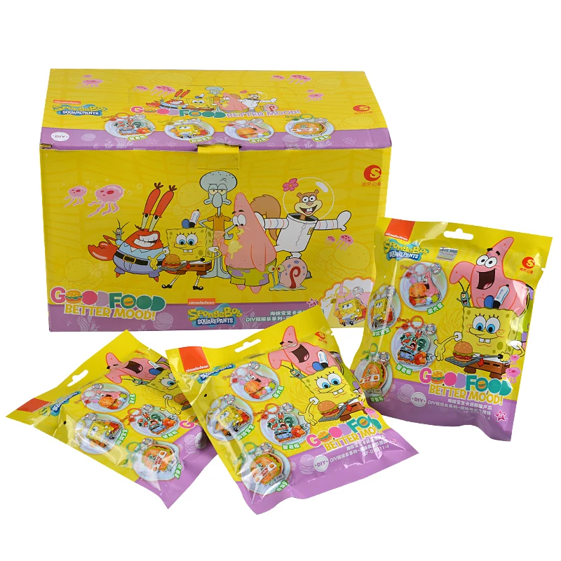 Original SpongeBob SquarePants Blind Box Fun Food Festival Decoration Blind Bag Keychain Backpack Pendant Toy For Kids Gift
