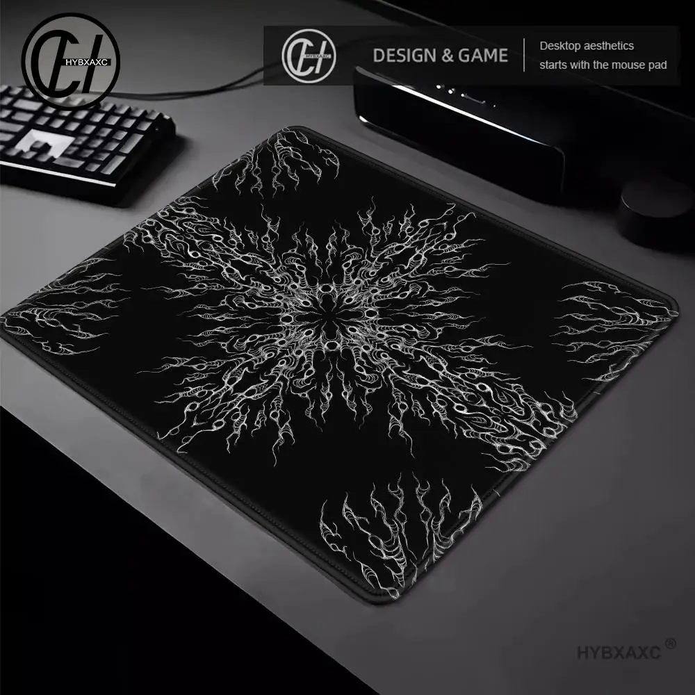 Black White Cybersigilism Mouse Pad Multiple sizes Large Square Computer Office Game Table Mat Gothic Art Rubber Anti-slip Mat
