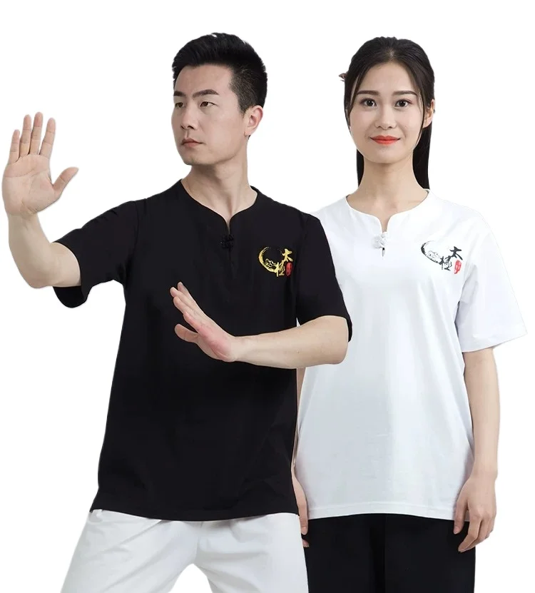 Summer Cotton Martial arts Tai Chi Shirts Kung fu Wing Chun Qigong Jackets Wushu Training Top Only