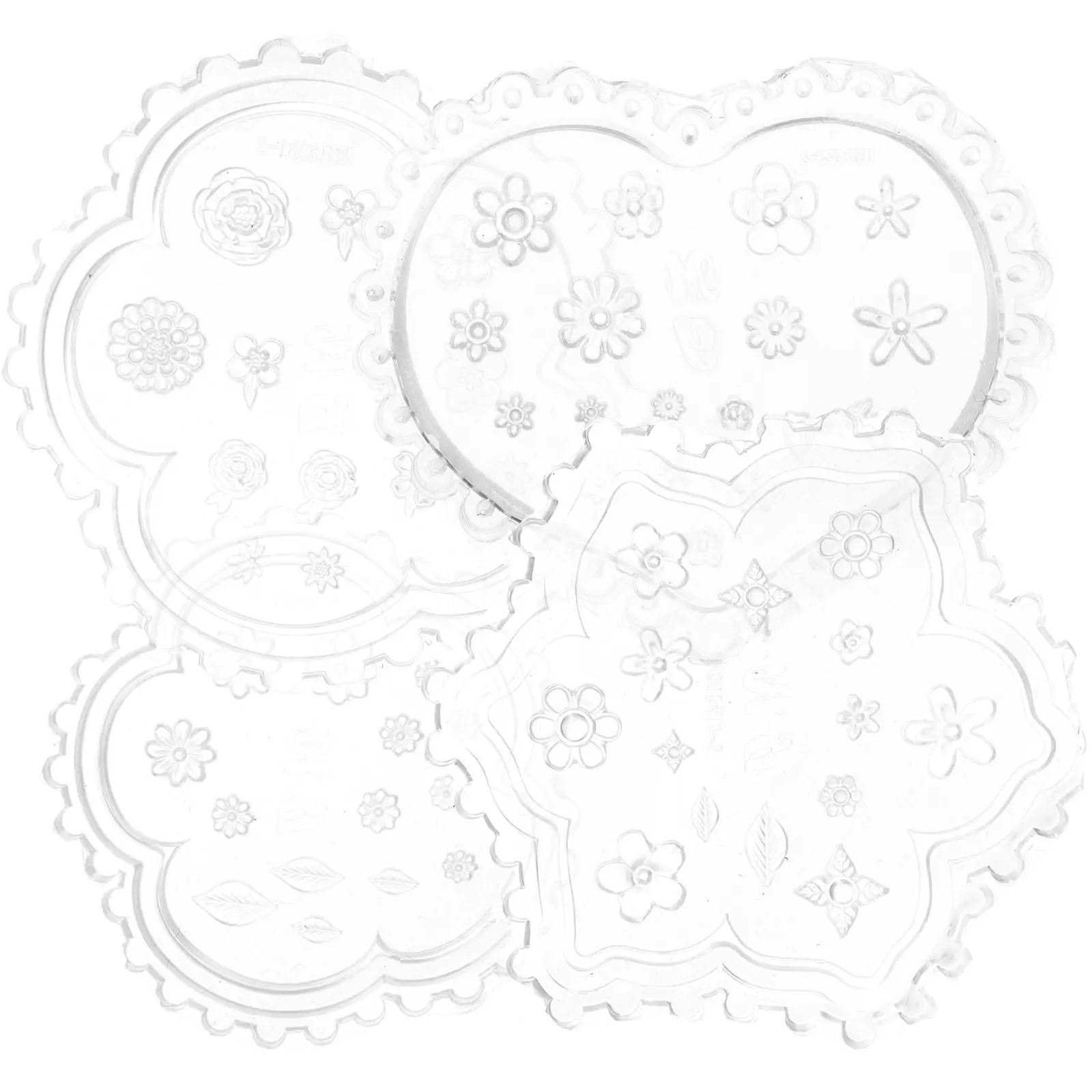 

Набор из 4 силиконовых форм для 3D-резьбы по полимерной глине, с гладкой поверхностью, прочные, для хранения, инструменты для рукоделия, изготовления украшений, форм для цветочных подвесок