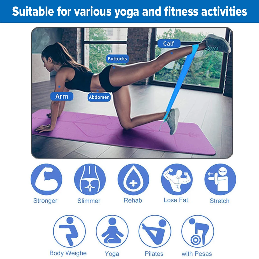 5 PCS [1 Set] Gym Fitness Resistance Bands Portable Fitness Workout Equipment Yoga Elastic Gum Strength Pilates Crossfit Unisex