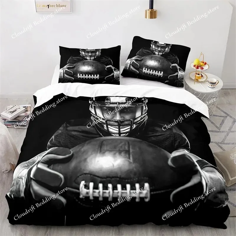 

Sports Duvet Cover Set American Football Player Bedding Set for Boys Girls Children Soft Ball Sport Quilt Cover With Pillowcases