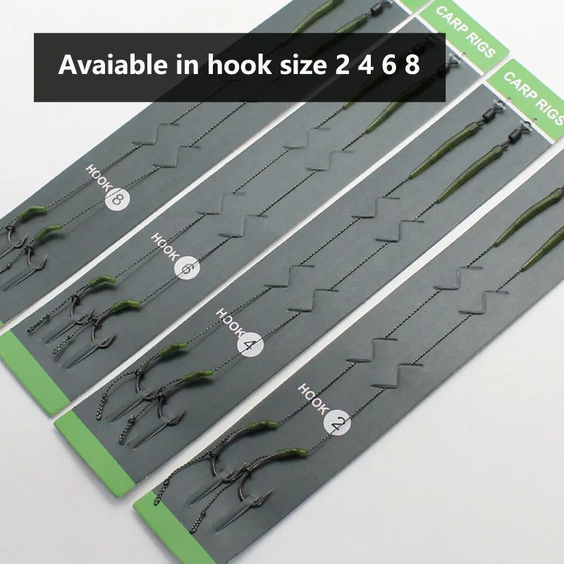 

2pcs Carp Fishing Line Blow Back Rig Made Carp Rig Ready Tied Ronnie Rig Size 2#4#6#8 For Carp Fishing Tackle Accessories Pesca