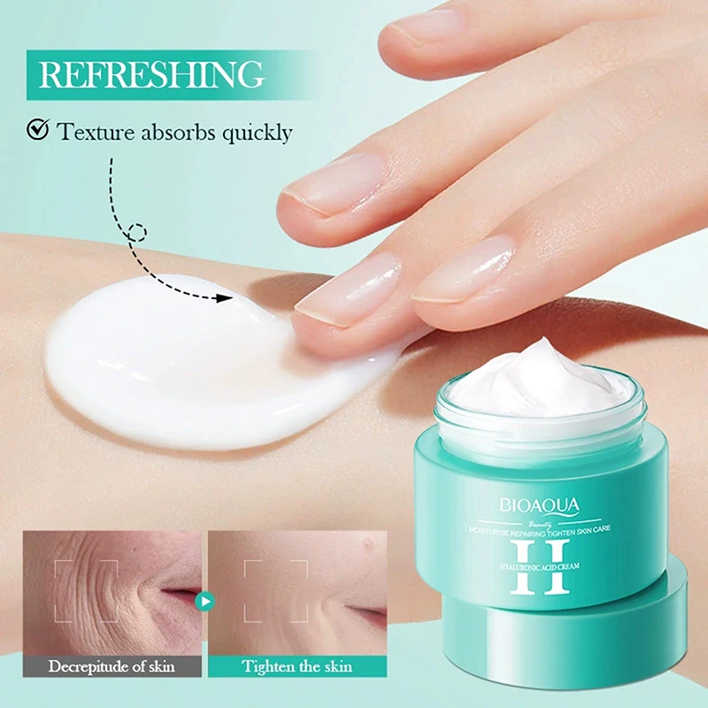 Crema Facial BIOAQUA con Retinol, Hidratante, Blanqueadora, Antienvejecimiento, con Ácido Hialurónico, para el Cuidado de la Piel del Rostro