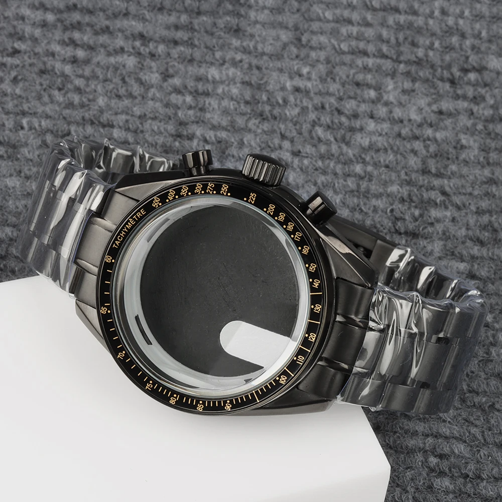 

Black VK63 fit Speed Master 40mm Diving Case 20mm Stainless Steel Strap Bracelet For Seiko VK63 VK64 Quartz Movement 32.5mm Dial