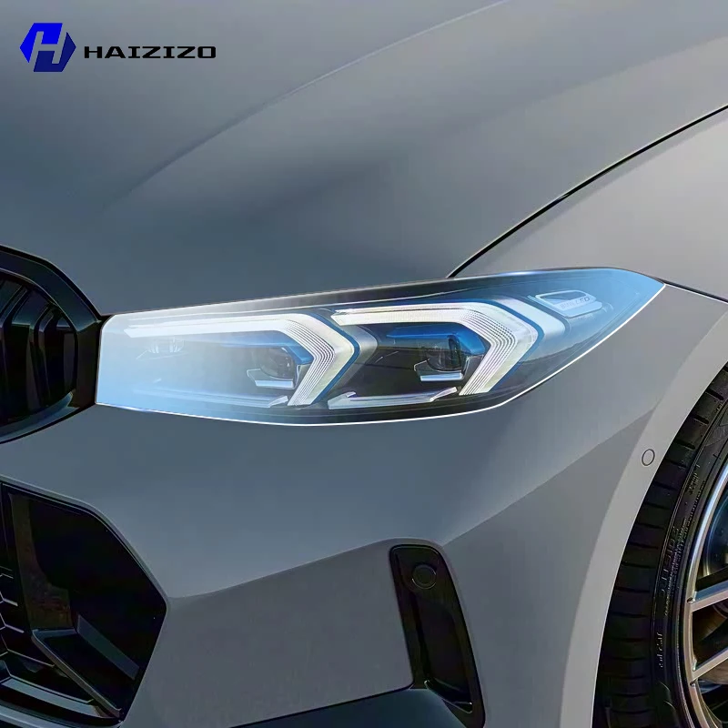 

For BMW Series 3 G20 G21 2023-2025 Smoke Black TPU Headlight Protection Film Anti-Scratch & UV Resistant Easy Install Vinyl