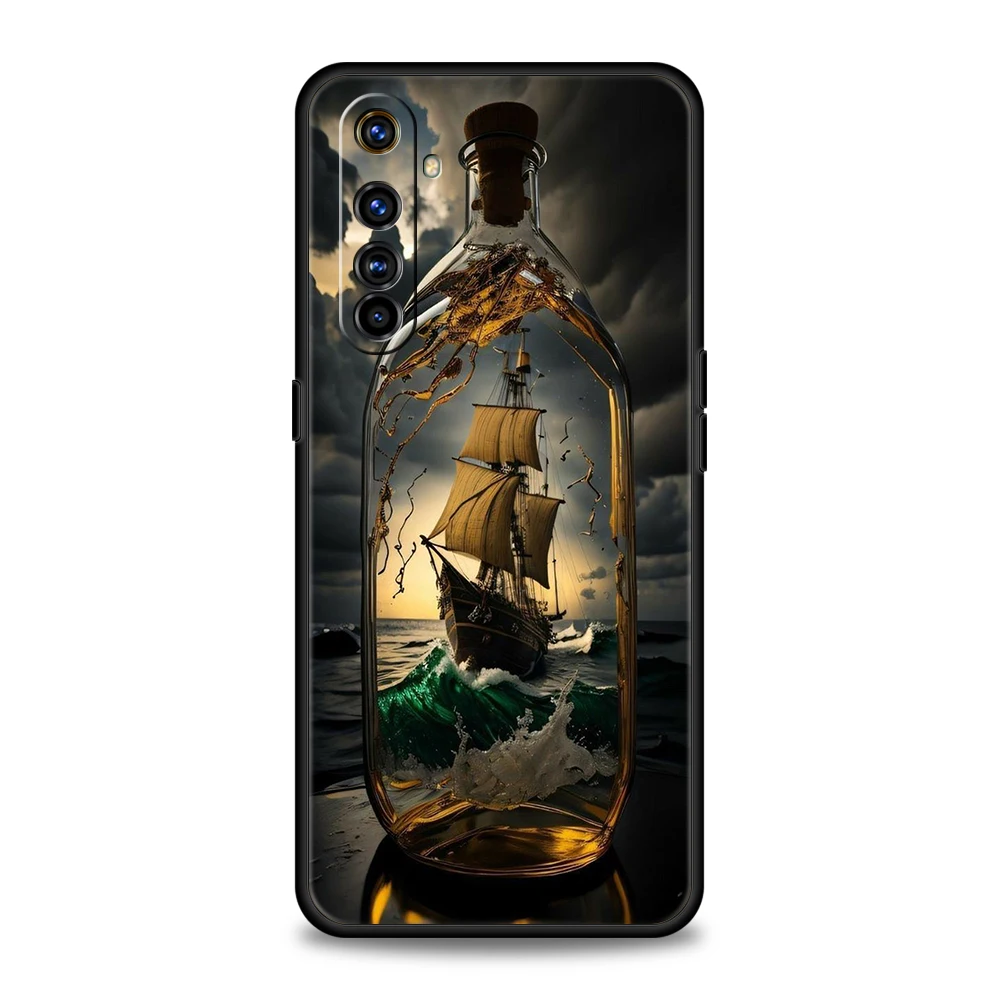 Флакон корабля, флэш-чехол для Oppo A17 A12 A57 A74 A16 Find X5 X6 A52 A53 A54 A15 Reno 6 Z 7 Pro A9 2020