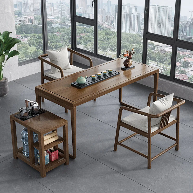 

Solid wood tea table, Zen style, Kung Fu tea table, office, modern and simple living room, home balcony, new Chinese style tea m