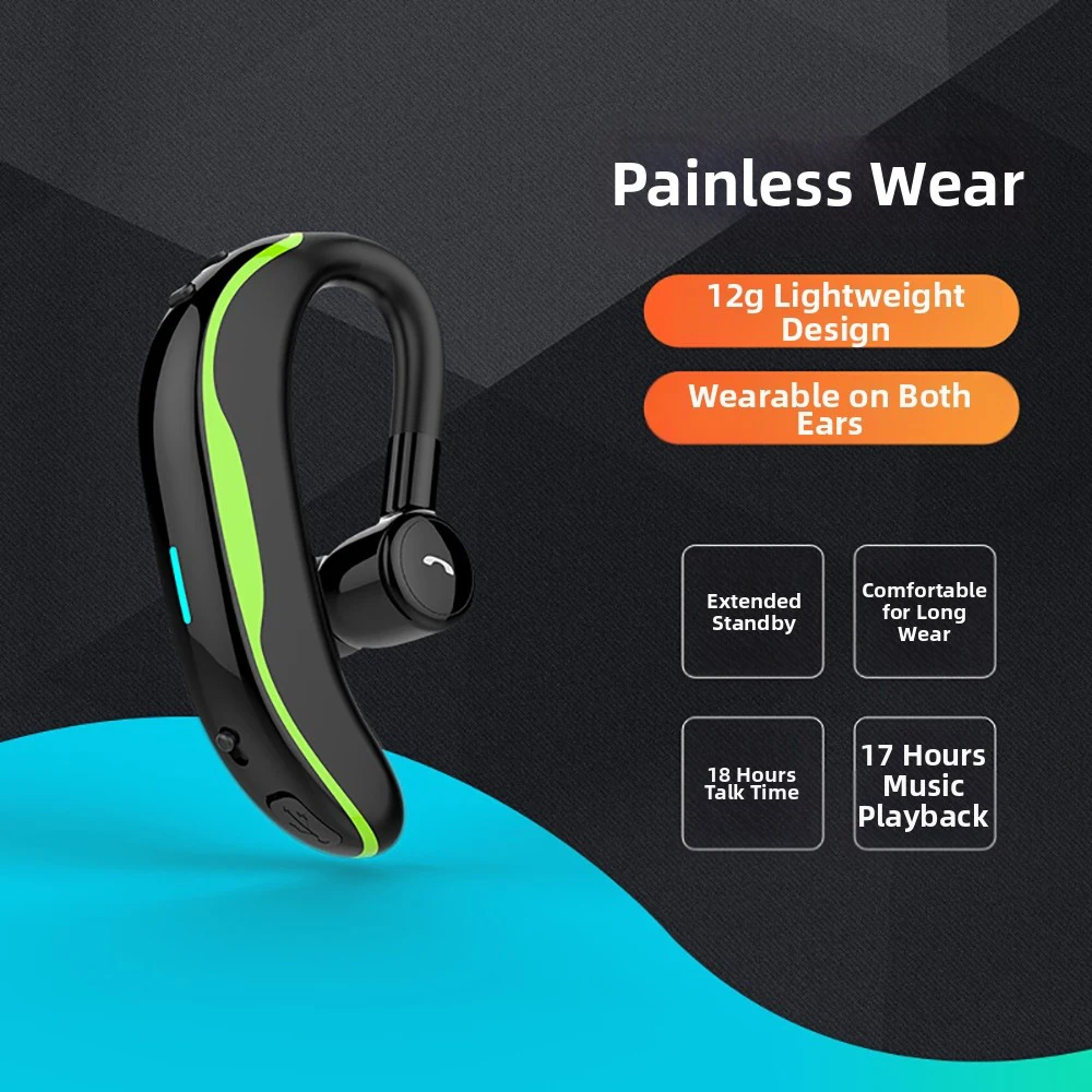 Wireless Bluetooth-compatible Sports Earphones: Waterproof, Mic 17-Hour Playtime Ear-hook Style, Sweat-proof And Painless