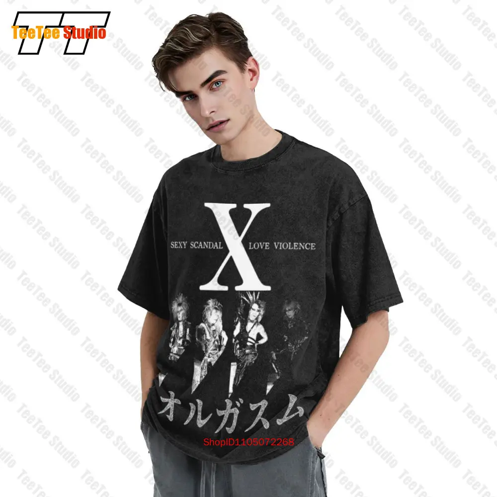 X Japan Vintage Oversized T-Shirt Black Heavy Metal Punk Hide Luna Sea Spread VQ8R image 3