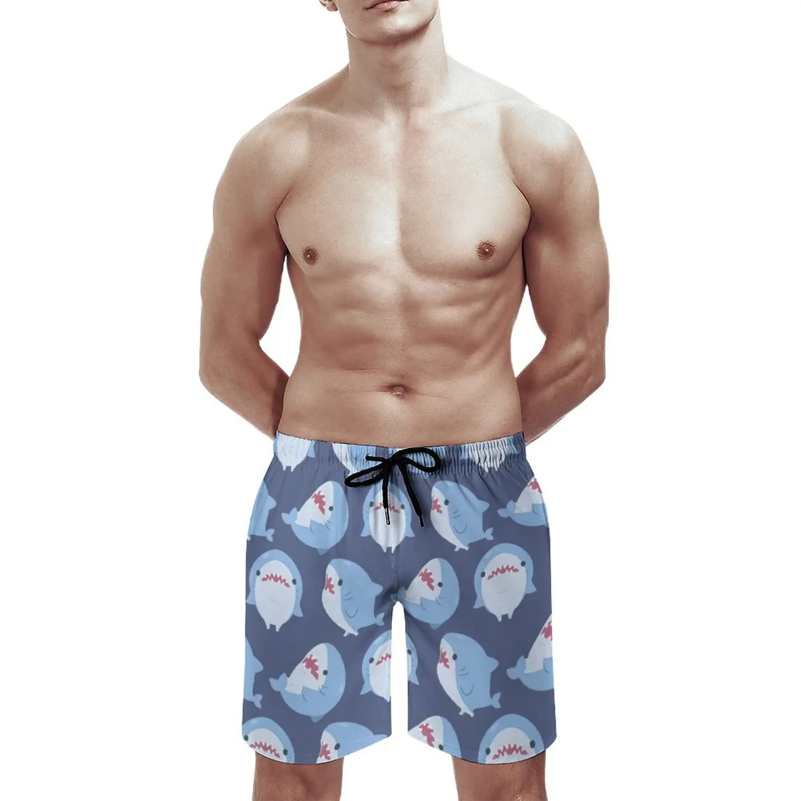 Heren Zomer Cartoon Mode Losse Casual Effen Kleur Onregelmatige Sortering Schattige Print Kan Worden Gedragen Op Het Strand Vijf Kwart Broek