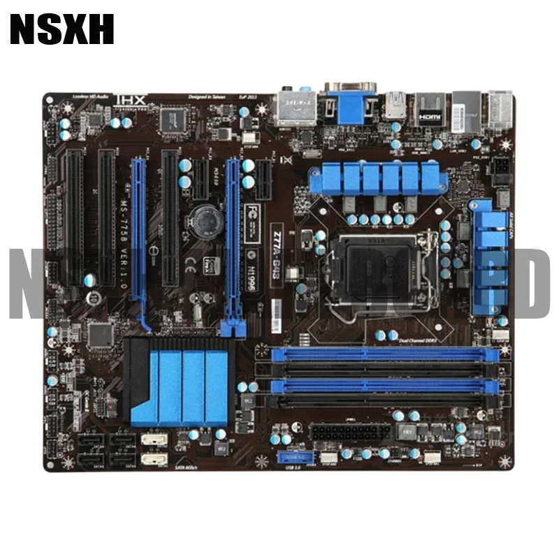 

For ZH77A-G43 Plus Motherboard 32GB LGA 1155 DDR3 ATX Mainboard 100% Tested Fully Work