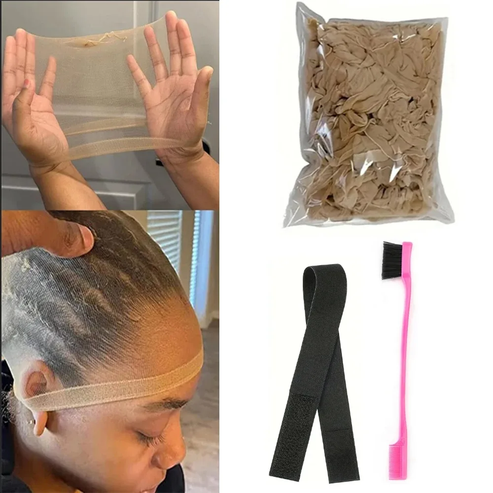 

Шапочки для париков для женщин и мужчин: прозрачные, эластичные, с кружевной передней частью, сетчатые, нейлоновые, светло-коричневые, высокого качества, оптом