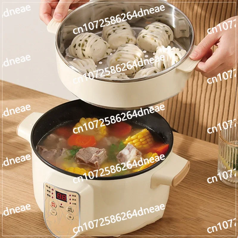 Non-stick with Steamer Rice Cooker Large Capacity Electric Hot Pot 220V 2.5L Home Multifunctional Electric Saute Pot Smart