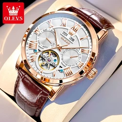 OLEVS 6668 Top Luxury Brand Mechanical Men Watch Fashion Automatic Date Waterproof Flywheel Watch Original HD Luminous Watch
