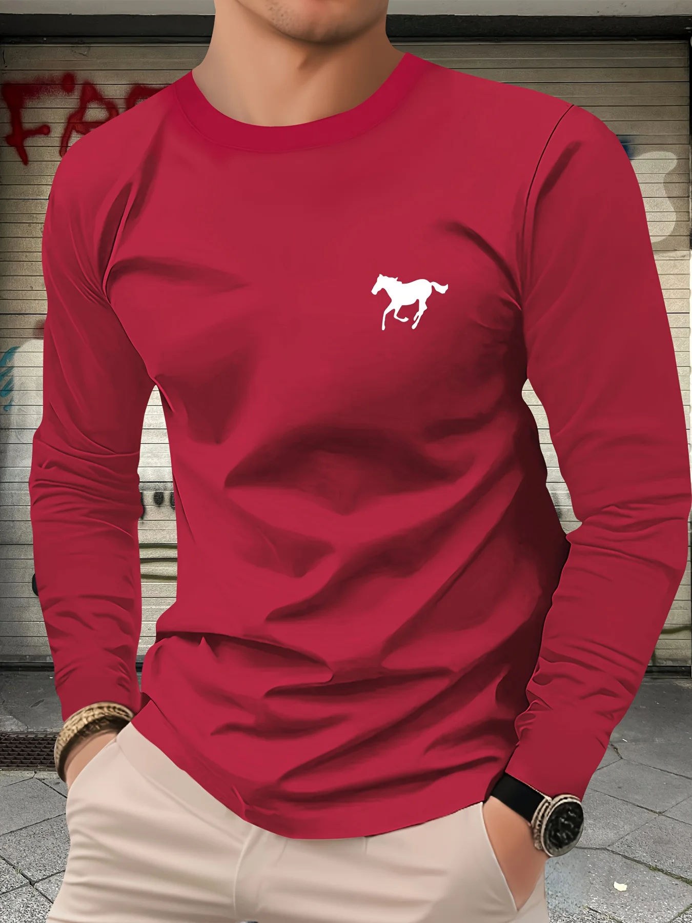 Men's 100% pure cotton loose and comfortable casual sports t
