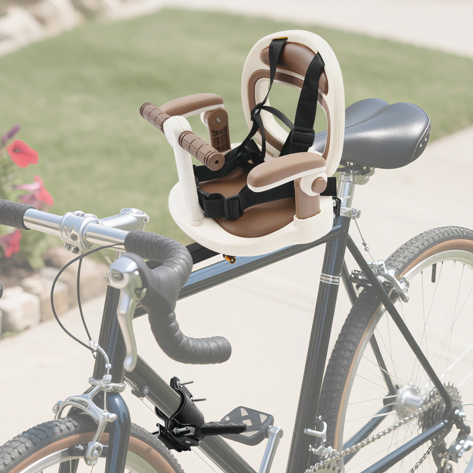 

Front Mount Bike Child Seat Fit for Most Adult Bicycles,Sturdy Construction Bicycle Front Seat,Secure Comfortable Riding Seat