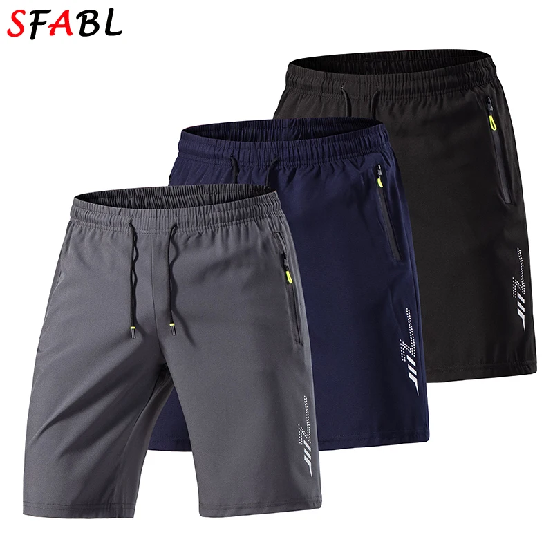 New Men's Shorts Gym Fitness Quick Dry Summer Casual Shorts Men Basic Solid Color Short Pants Running Jogging Beach Shorts Men