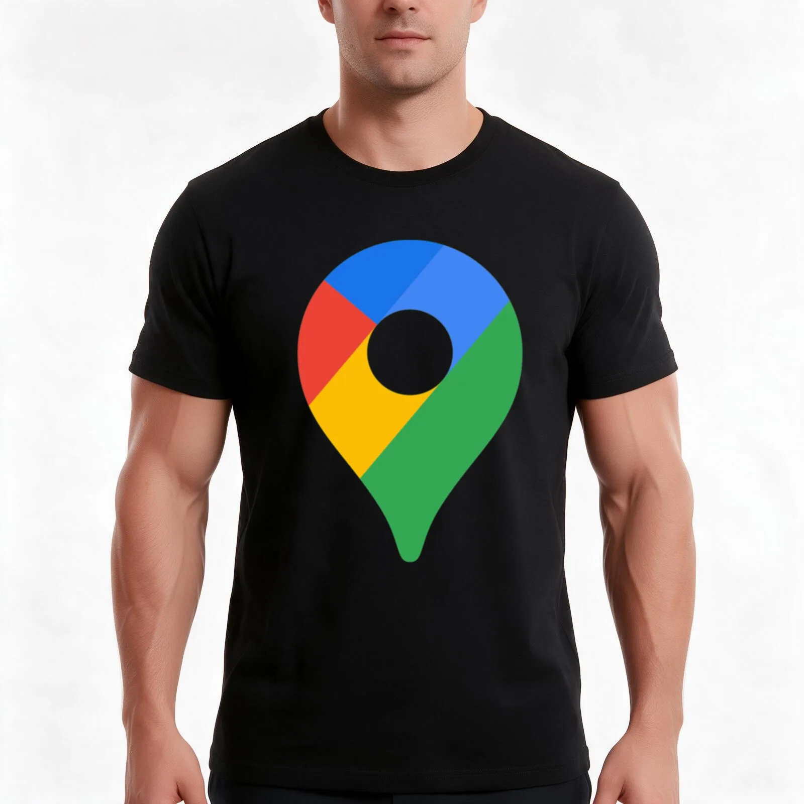 Google Maps T-Shirt Summer Casual Cotton Tee Oversized Streetwear Tops Vintage Graphic Print Loose Fit Short Sleeve