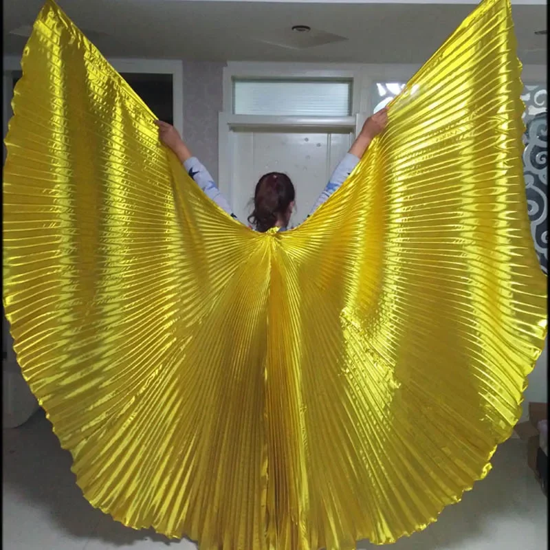 11Color belly dance Butterfly Wings Adult Women Gold Costume Shinny Indain Stage Performance 360 Degrees Wear