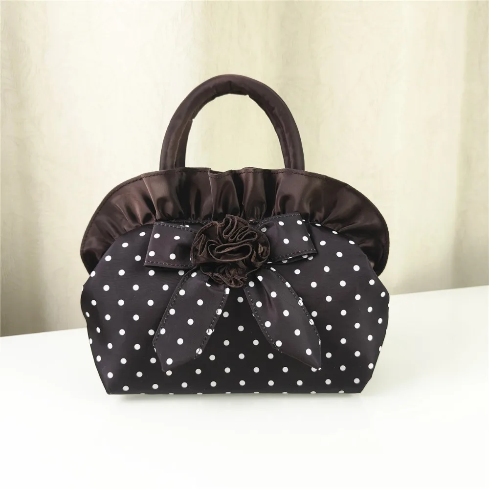 

Женская сумка с бантом в национальном стиле и застежкой-молнией с верхней ручкой, сумка для телефона, черно-белый летний женский кошелек в горошек