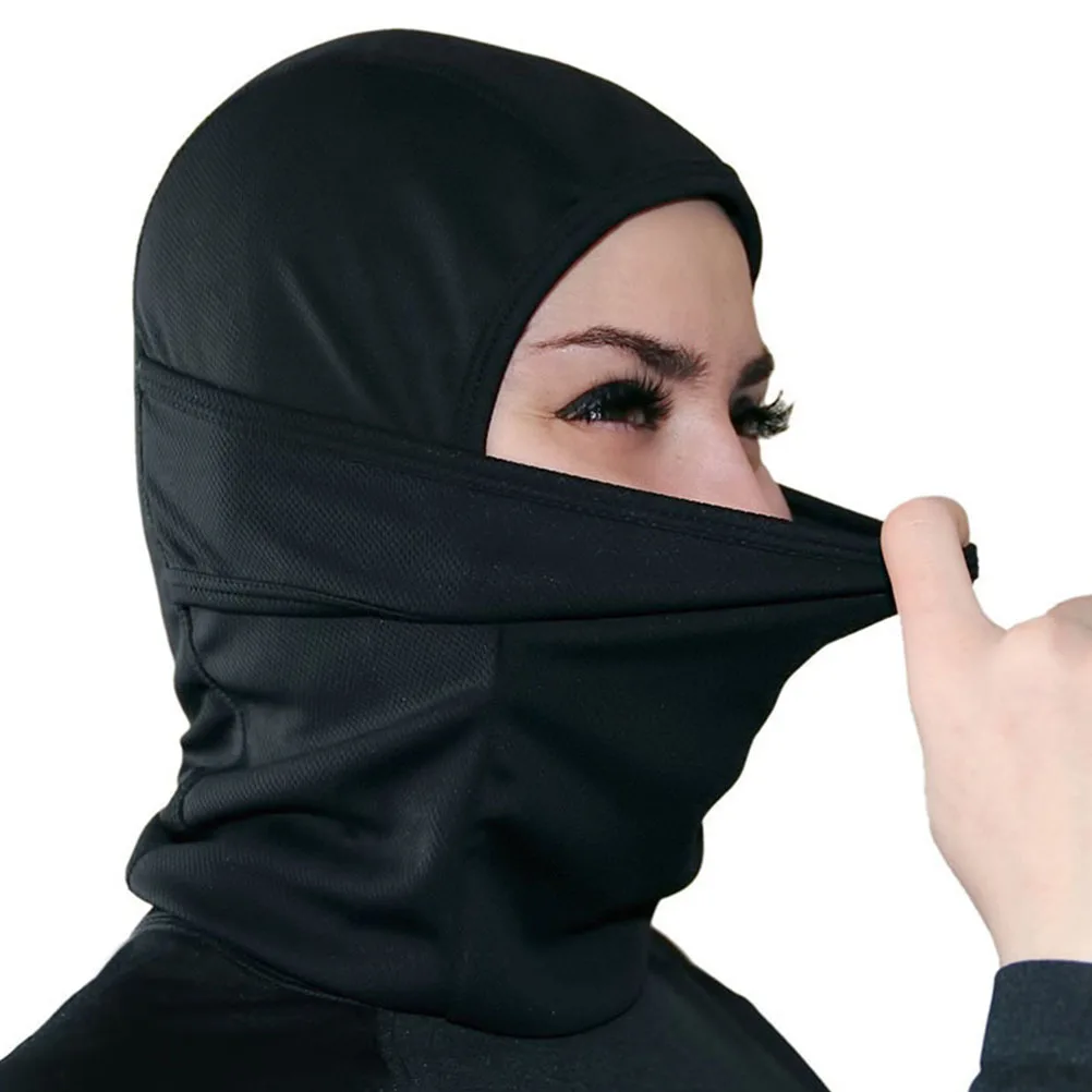 

2 шт. черных ветрозащитных масок-балаклав из полиэстера для защиты от солнца, для катания на лыжах, мотоциклах, военных операций, активного отдыха, УФ-защита, защита от пыли, гетр для шеи