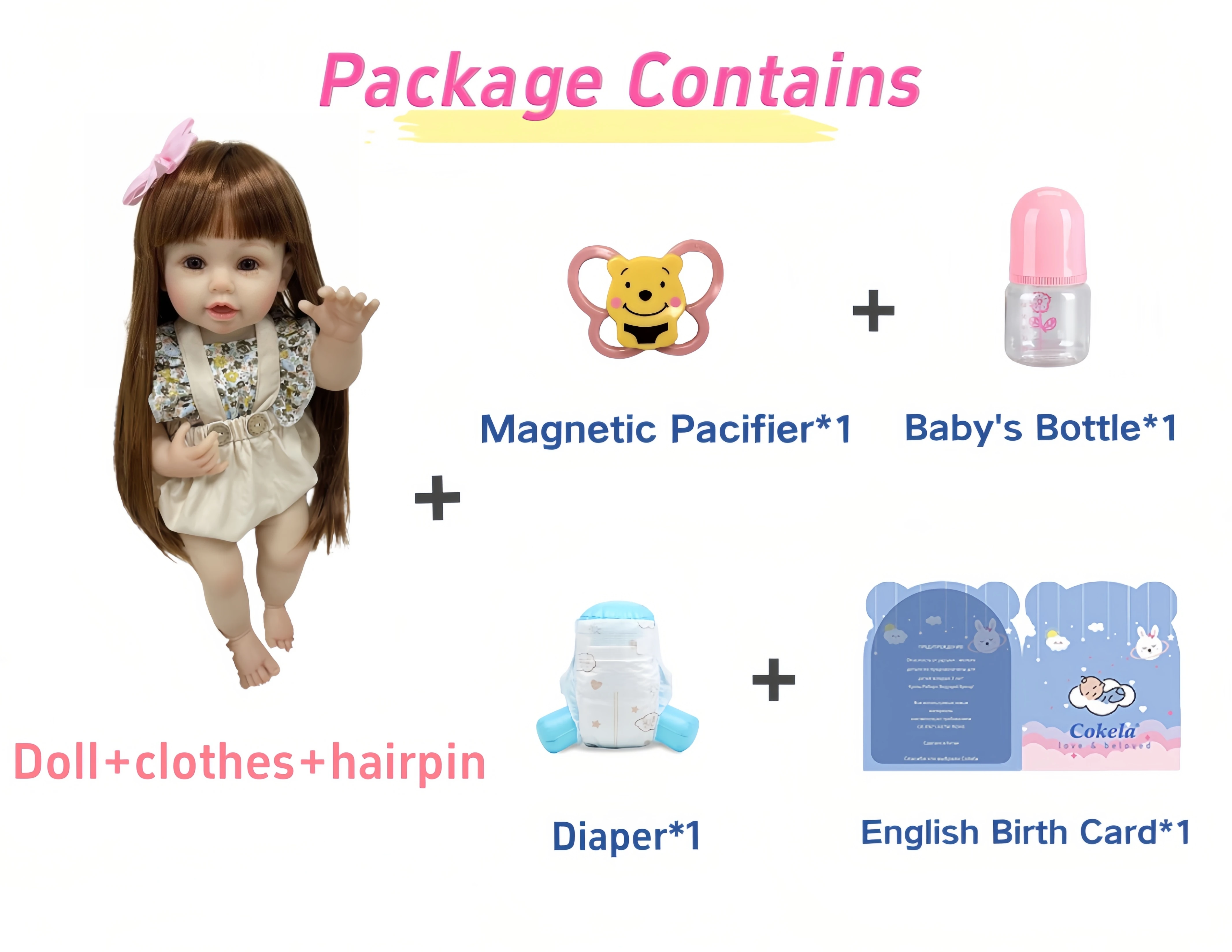 Cokela Hot Sale 55CM Baby Dolls Reborn Lifelike Toddler Dolls Silicon Reborn Baby Doll Cute