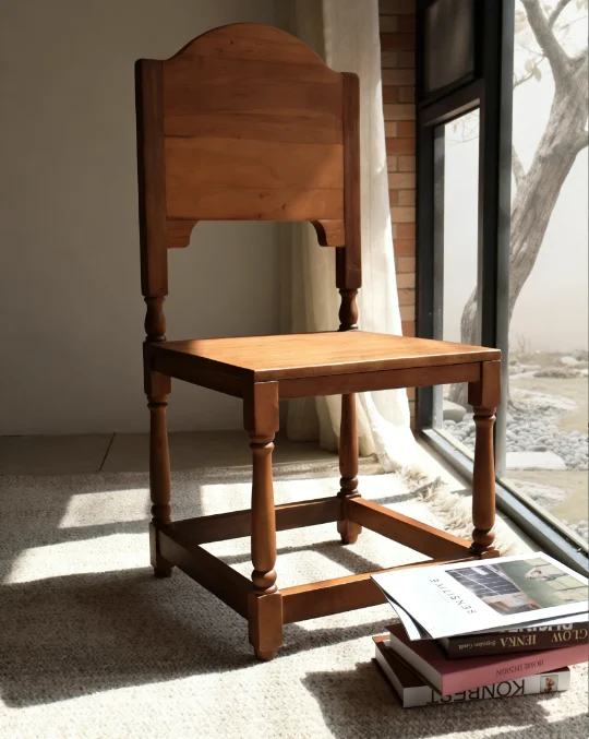 #d% French Medieval Antique-style Solid Wood Carved Dining Chair With Romantic Backrest B&B Cafe Furniture
