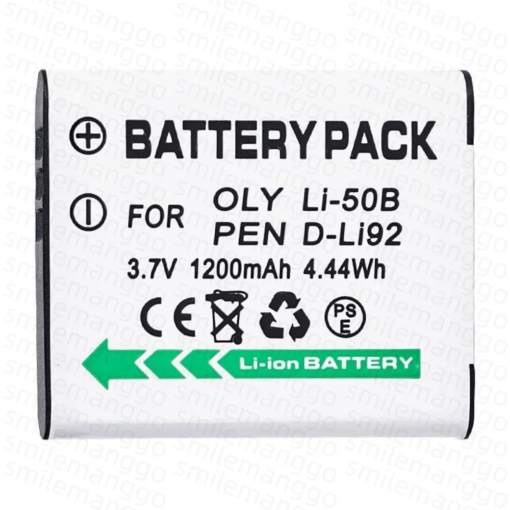 LI-50B Camera Battery 3.6V 680mAh RechargeableSuitable for Olympus phase battery CNP-150 D-LI92 DB-100 SZ20 u6010