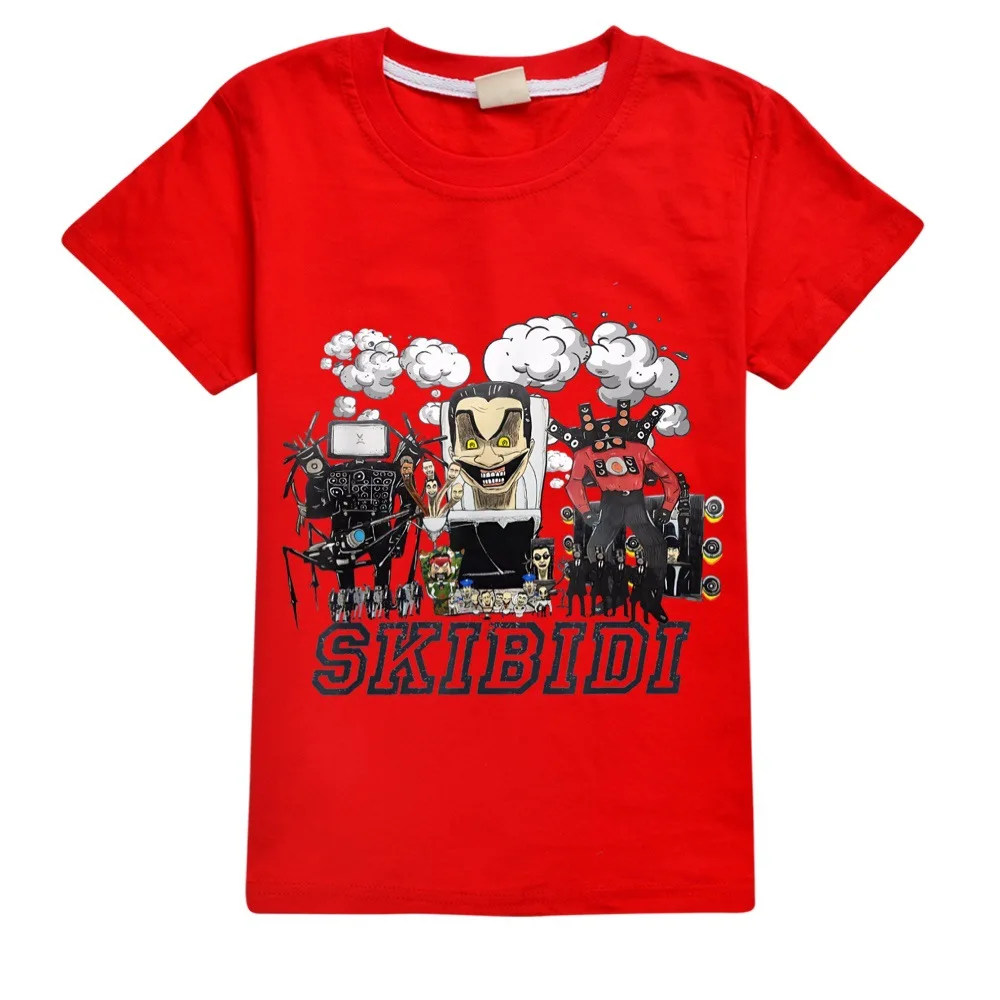 2023 Newest Game Skibidi Toilet -Shirt Kids Funny Harajuku Graphics Tshirt Baby Boys Cotton Tops Toddler Girls Casual Pullover