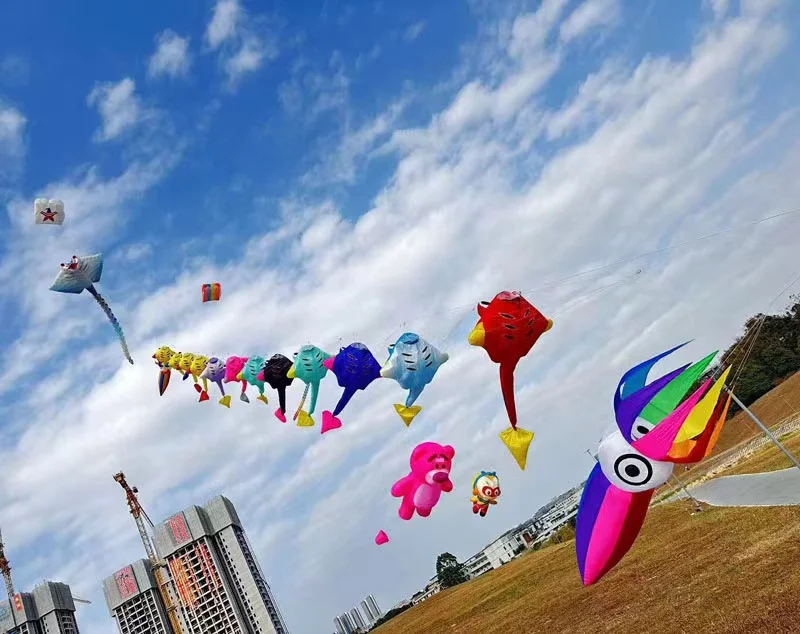 Cometas de calamar con colgante de 300cm, cometas hinchables de peces voladores, cometas suaves, cortavientos, cometa profesional, caballete de coche, envío gratis