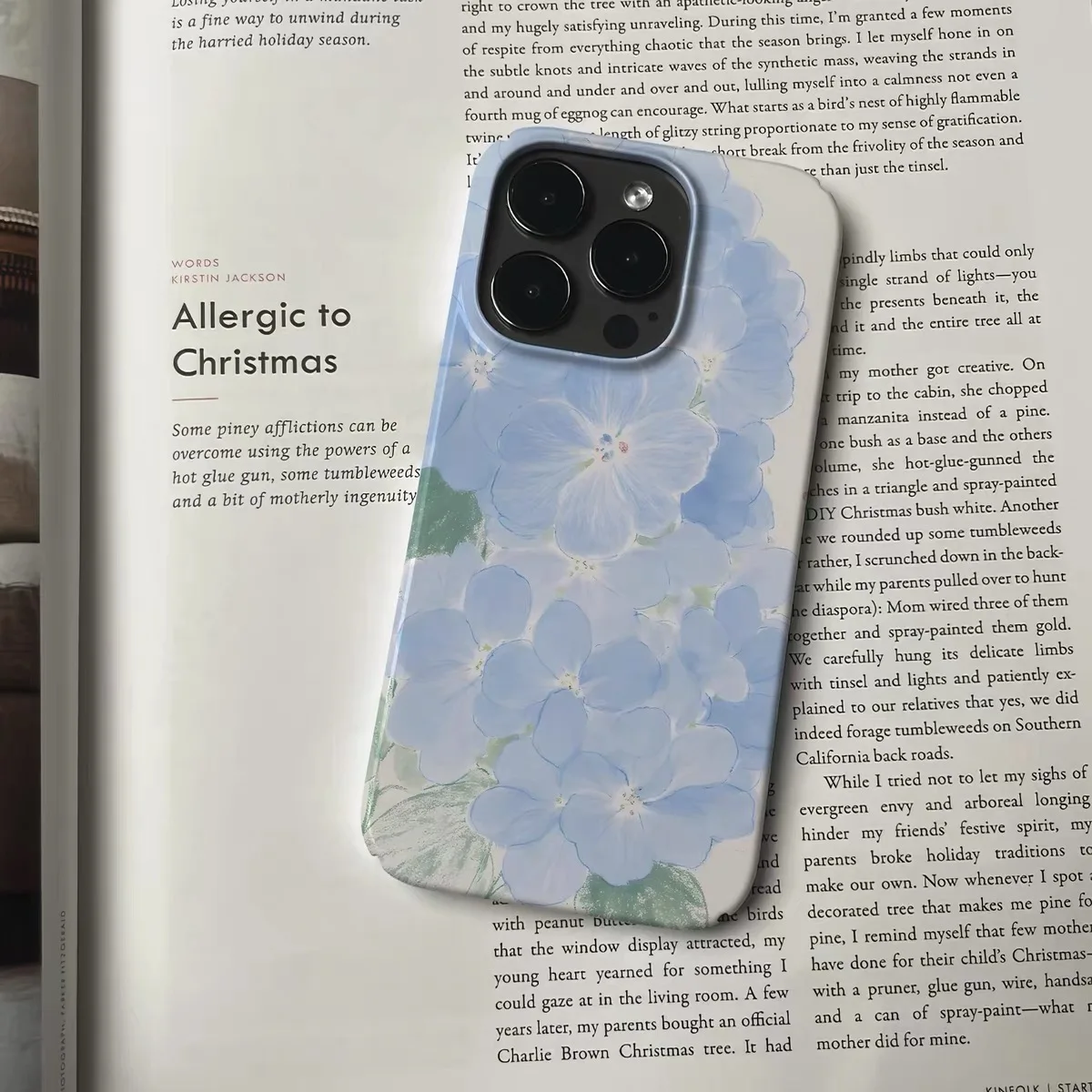 

Ins Blue Hydrangea Flower Phone Case for IPHONE 17 Air 16E 15 PROMAX 14 Plus 13 12 MINI 11 PRO 16Plus XR XS Acrylic Phone Cover