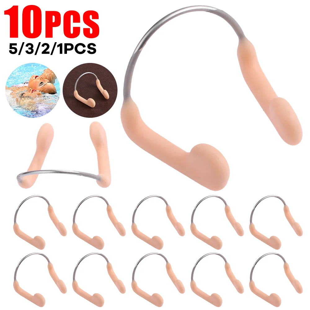 1-10PCS Soft Silicone Swimming Nose Clips Anti Choking Diving Surfing Nose Plugs Wire Nose Clip Underwater Nose Protection