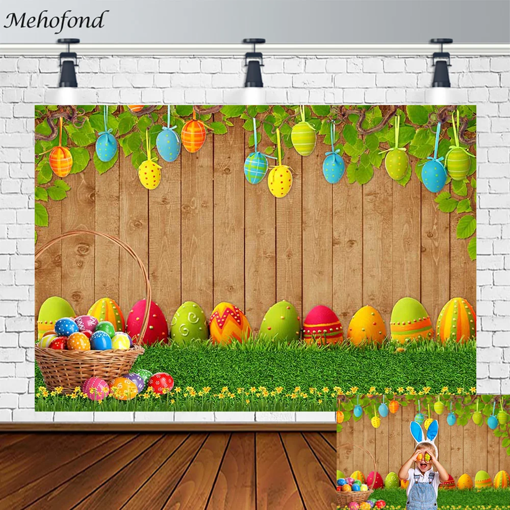 

Mehofond Easter Eggs Grass Board Backdrop Children Portrait Photography Background Baby Shower Party Decoration Photo Studio