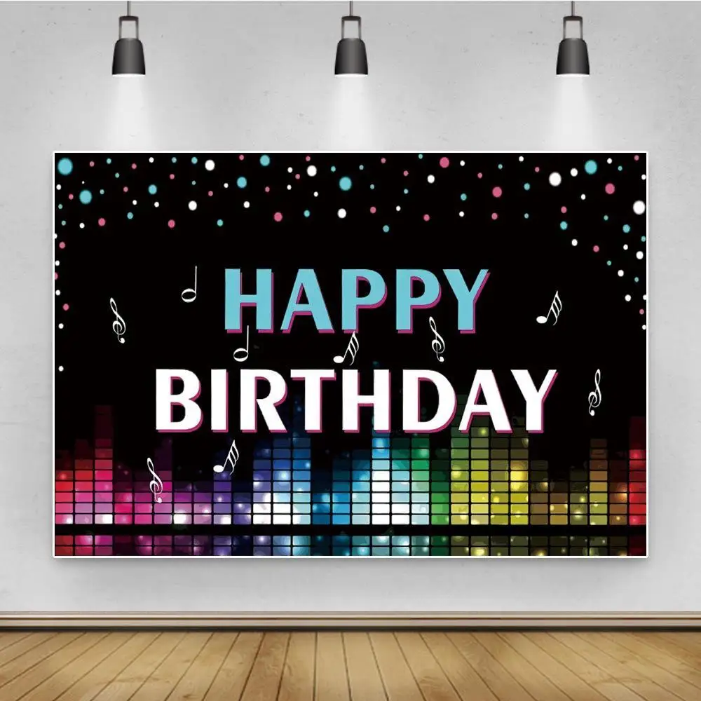 Musical Symbol Background For Photo Studio Beating Audio Frequency Birthday Party Photography Backdrop Photo Booth