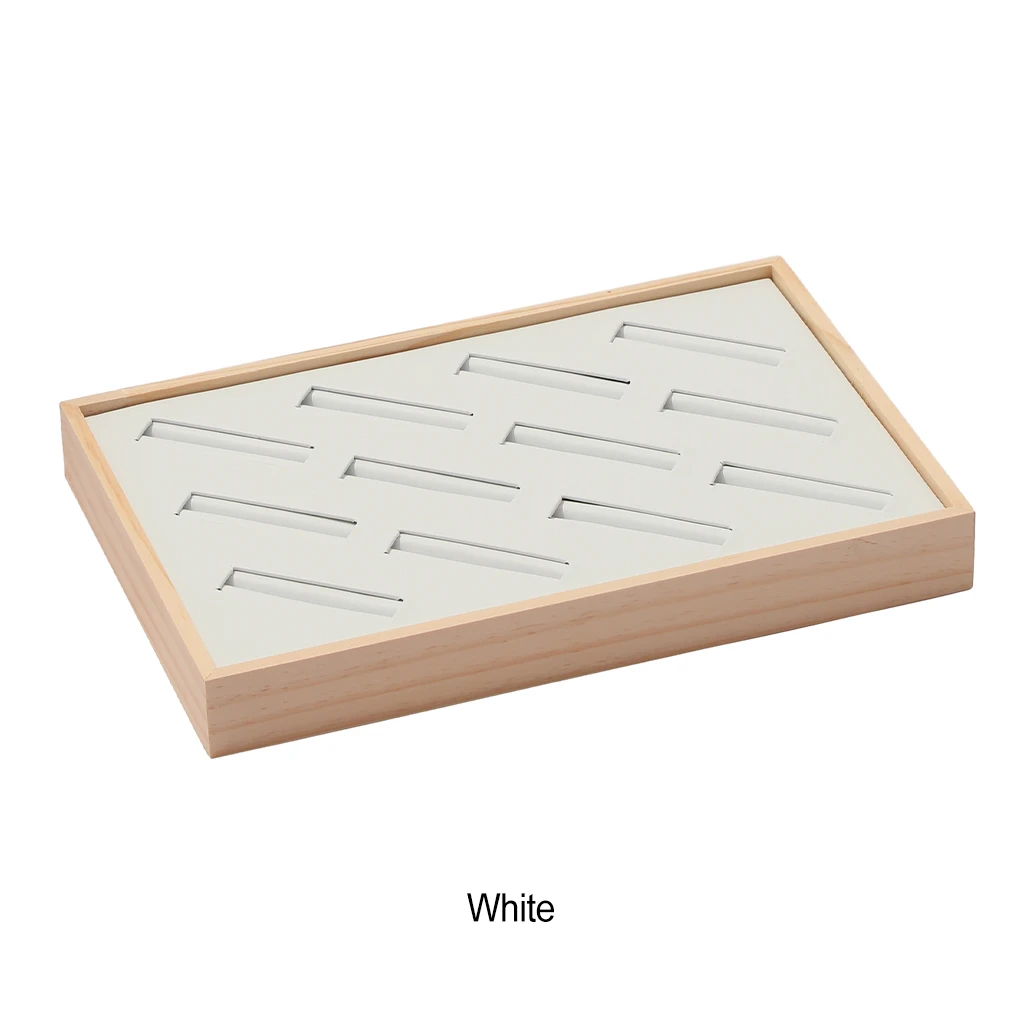 صينية عرض مجوهرات خشبية غير سامة عديمة الرائحة، مقاومة للصدمات، مقاومة للخدش، رائعة باللون الأسود