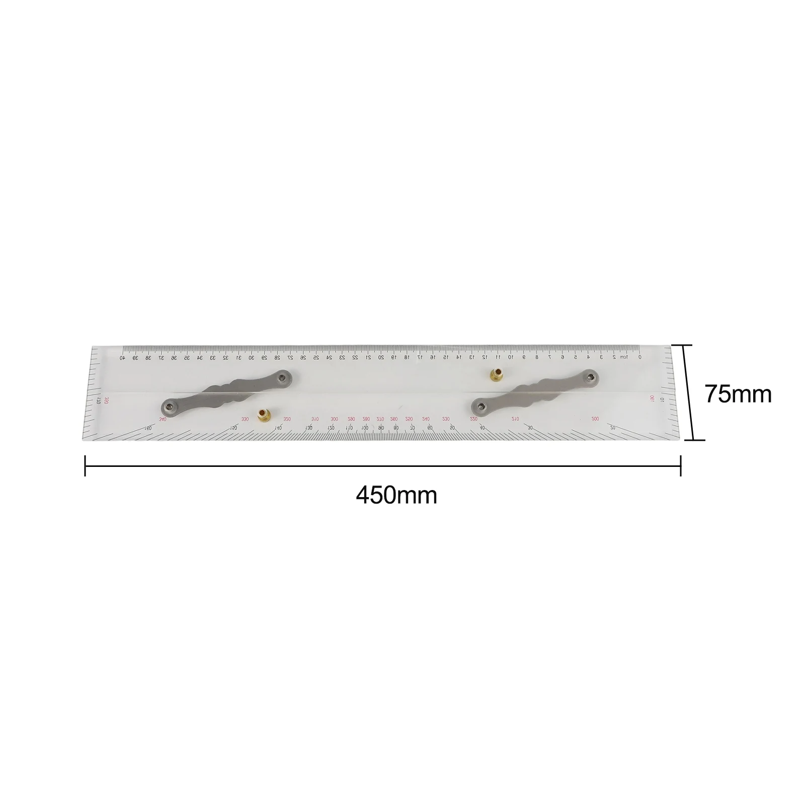 45cm Transparent PVC Parallel Ruler With Copper Gasket For Marine Chart Navigation Plotting Divider Measurement Tool