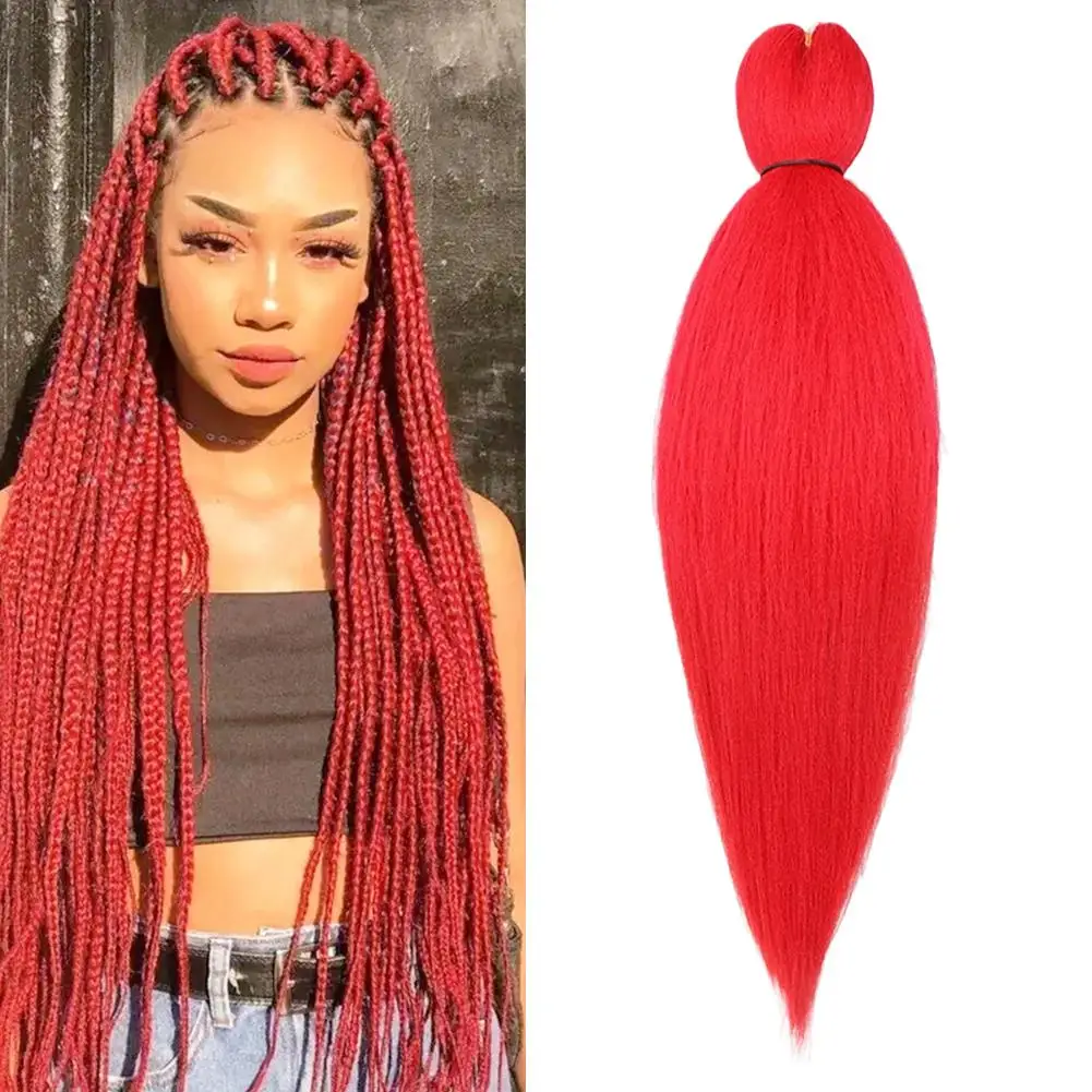 7 Colors Braiding Hair Pre Stretched Kanekalon Braiding Hair Extension Colored Synthetic Fake Hair for Braiding