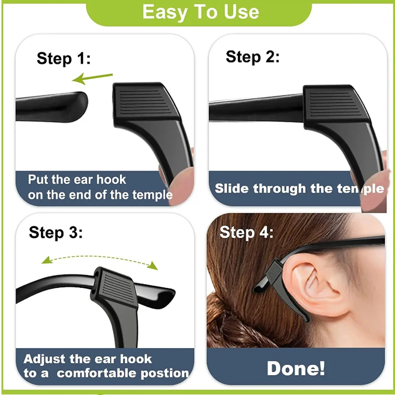 5 Pairs aAnti Slip Ear Hook Eyeglass Eyewear Accessories Eye Glasses Silicone Grip Temple Tip Holder Spectacle Eyeglasses Grip image 6