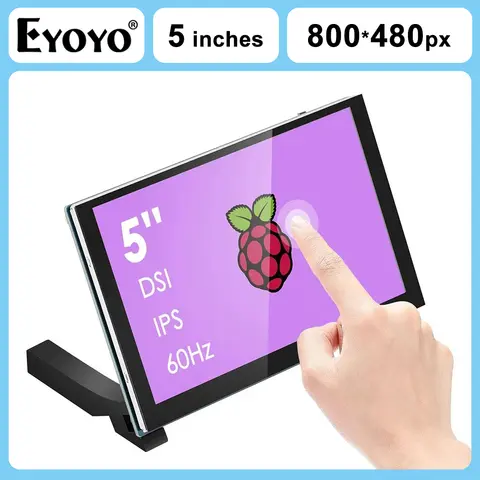 EYOYO 5 Inch D-Sub Touchscreen Panel 800x480 IPS Color Capacitive Touch Screen DSI Display For Raspberry Pi 4B/3B+/3B/3A+/2B/B+