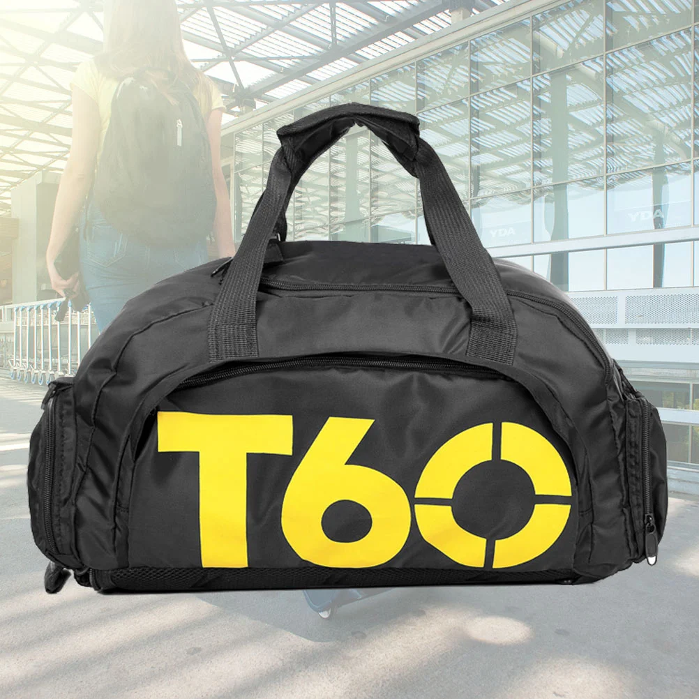 1Pcs Sports Gym Bag Black with Multifunctional Waterproof Travel Duffel Shoulder Bag Casual Training Yoga Package