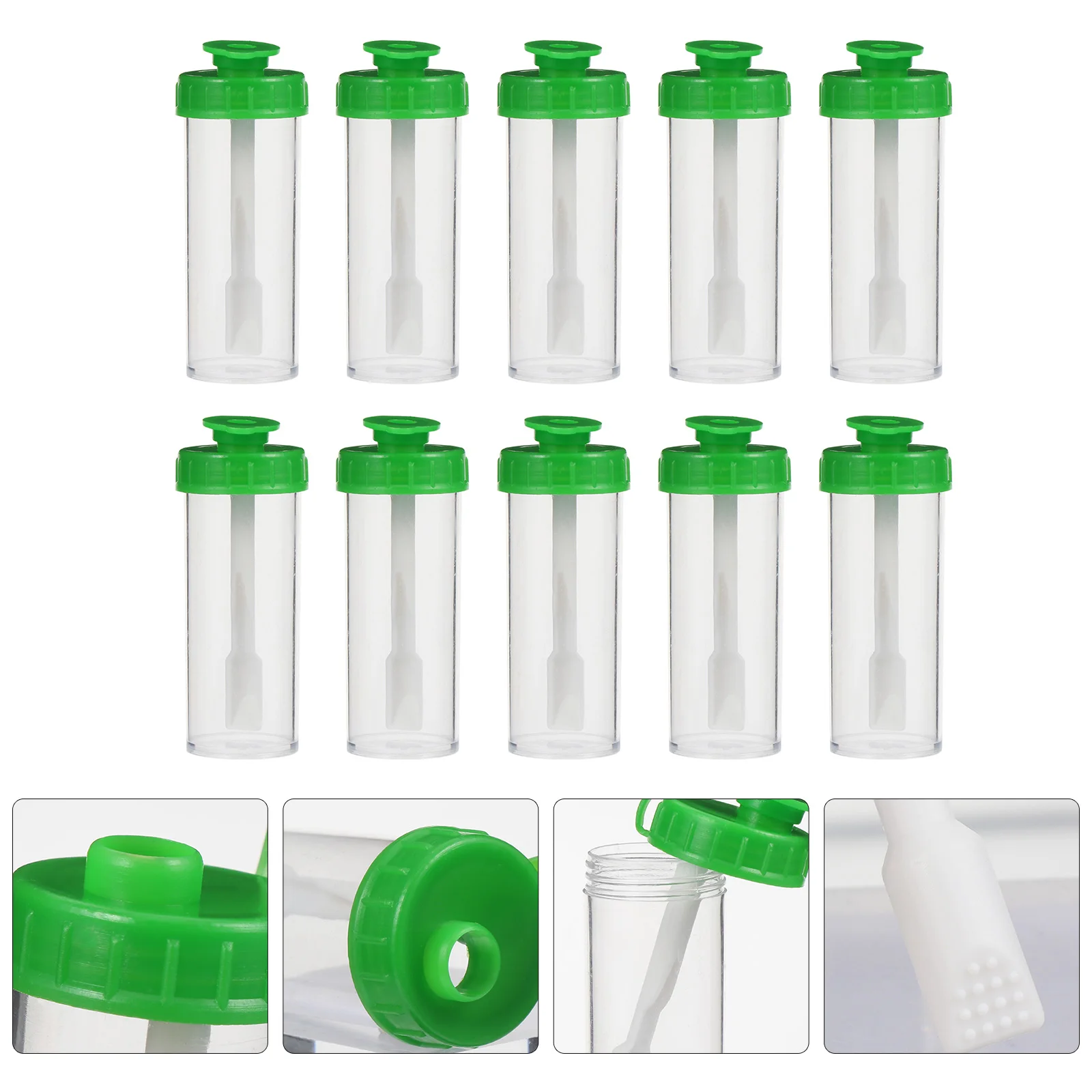 

Urine Cup with Lid Stool Specimen Container Spoon Scale Green Plastic Sample Cups