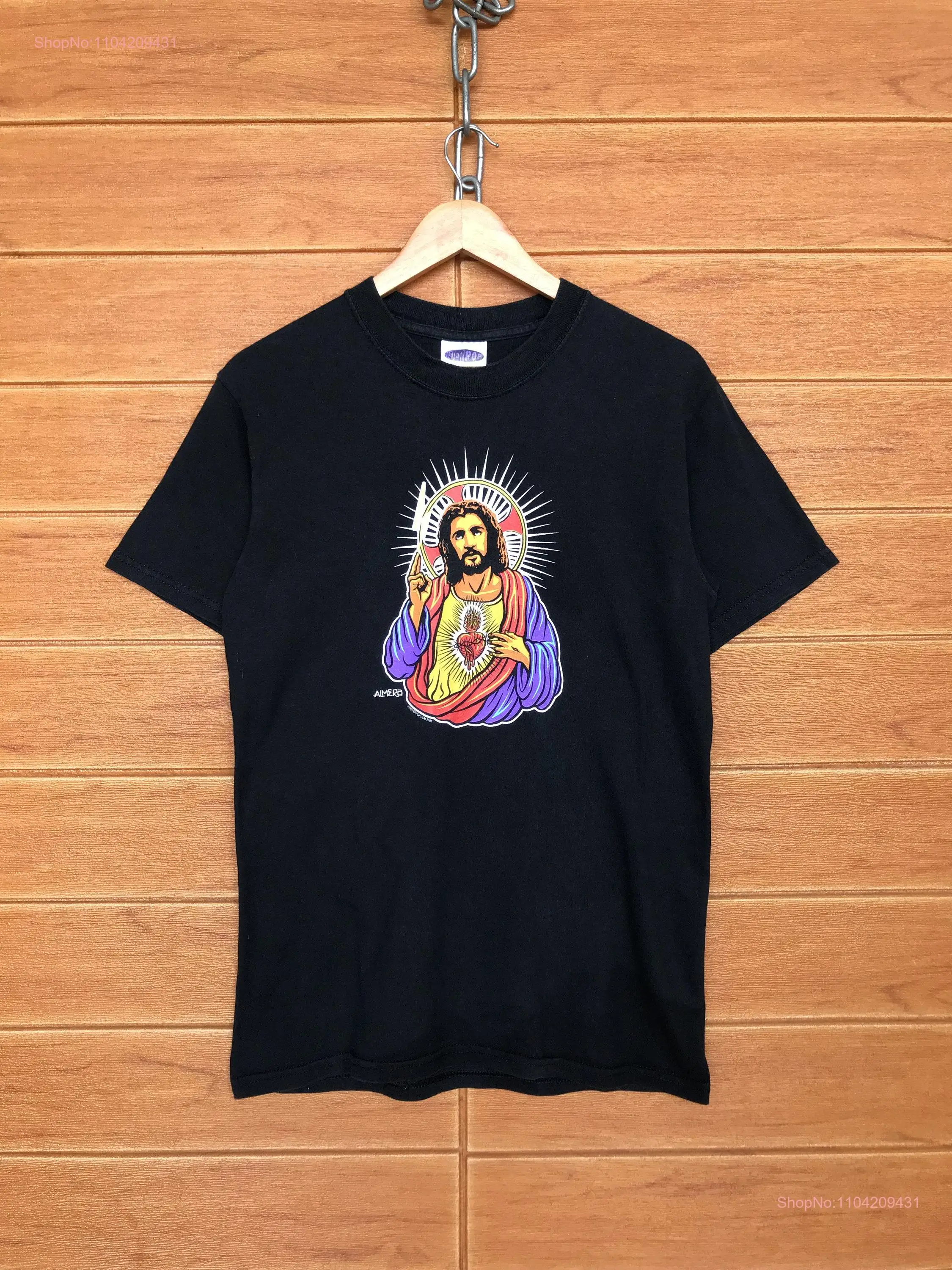 Vintage 00s POSTER POP Artist Marco Almera Marcos Messiah 2008 T Shirt Art Production Size S long or short sleeves