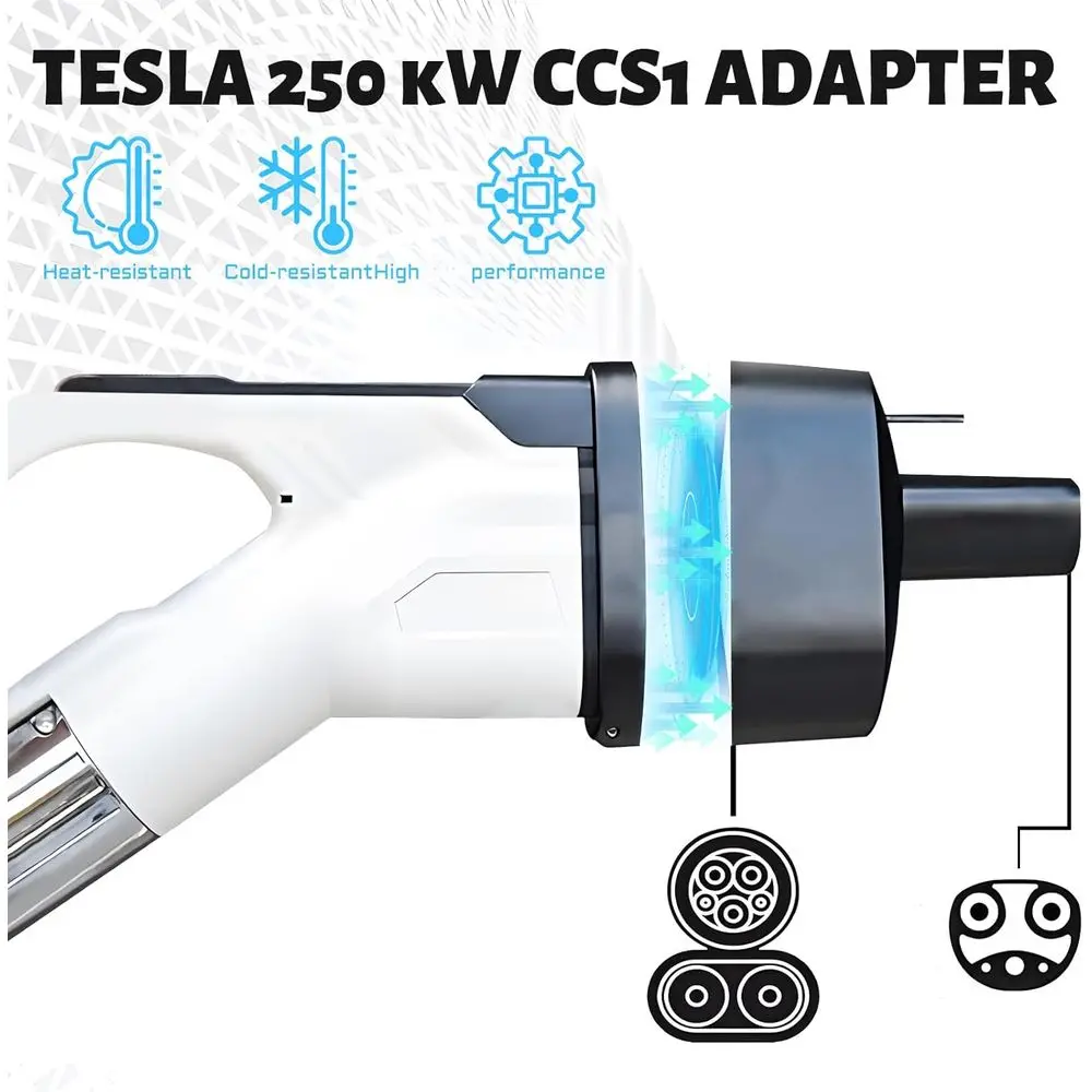 محول CCS1 إلى NACS، محول شحن سريع وفعال لطراز Tesla 3 Y S X، محول CCS محمول لـ Tesla