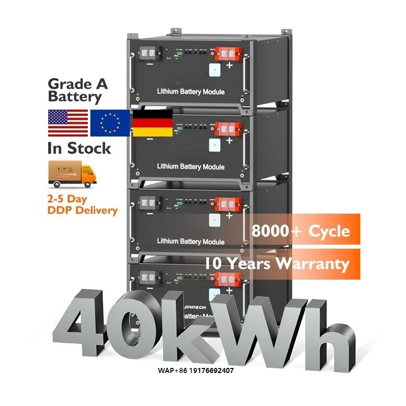 48v 51.2v Battery Lithium Stackable LiFePO4 50kwh 100kwh 150kwh 40kwh 200ah 300ah 30kwh Home Energy Storage Lipo Battery Pack