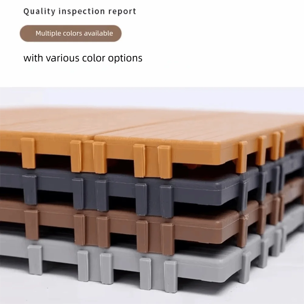 พื้นระเบียงกันสนิม ไม้พลาสติกกันน้ำ ทนทานต่อการสึกหรอ ประกอบเองได้ สำหรับลานบ้าน